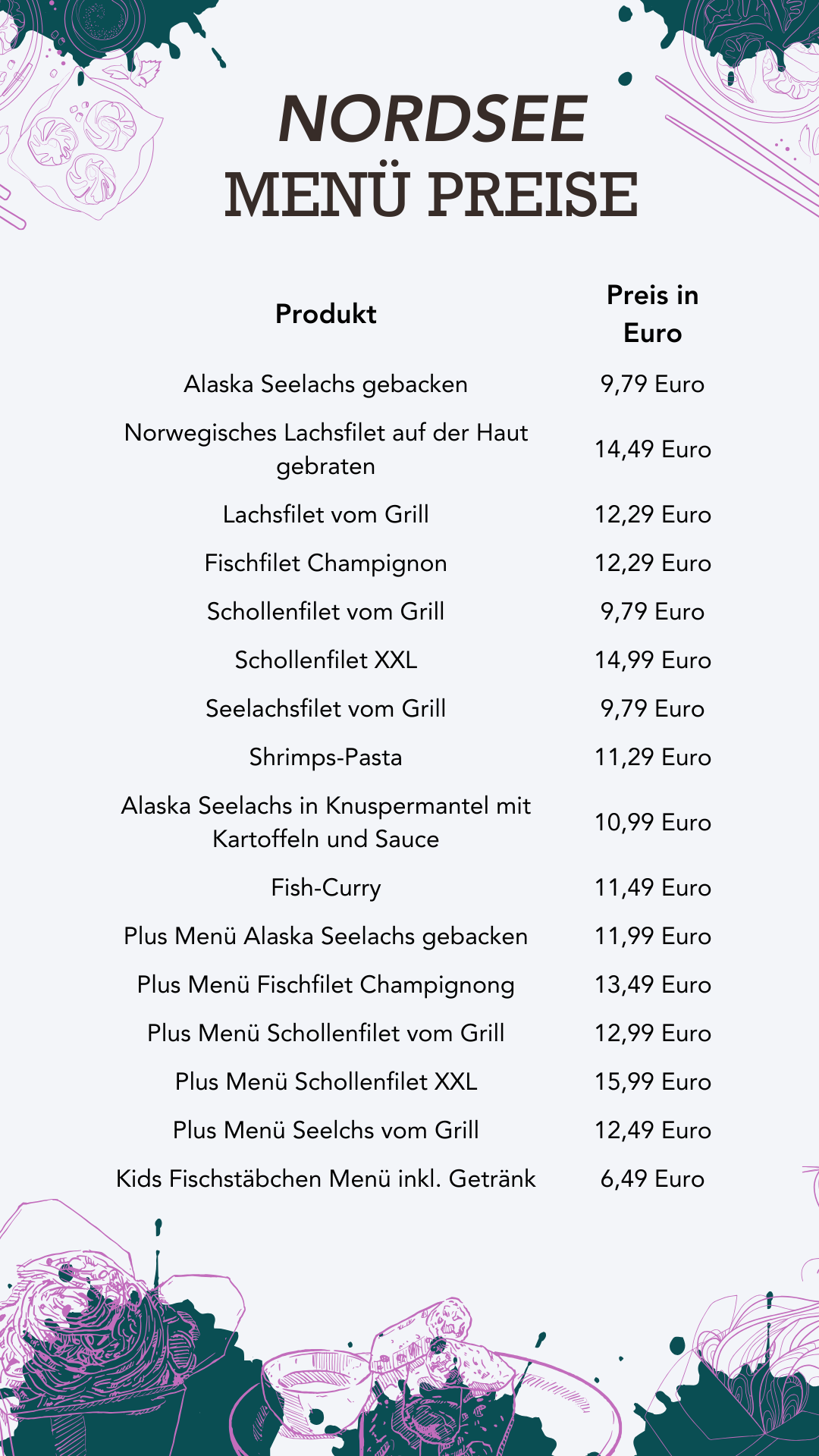 Menu Nordsee Preise